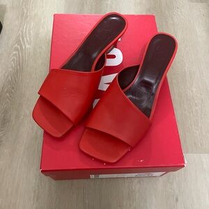 STAUD Red Mules Elegant Design